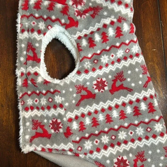 Holiday Fleece Lined Dog Sweater with Hood - Picture 3 of 12